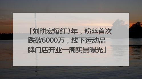 刘畊宏爆红3年，粉丝首次跌破6000万，线下运动品牌门店开业一周实景曝光
